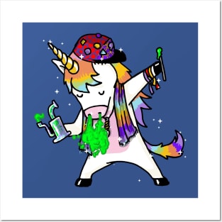 Wooked out Dabbing Unicorn Dabbing Posters and Art